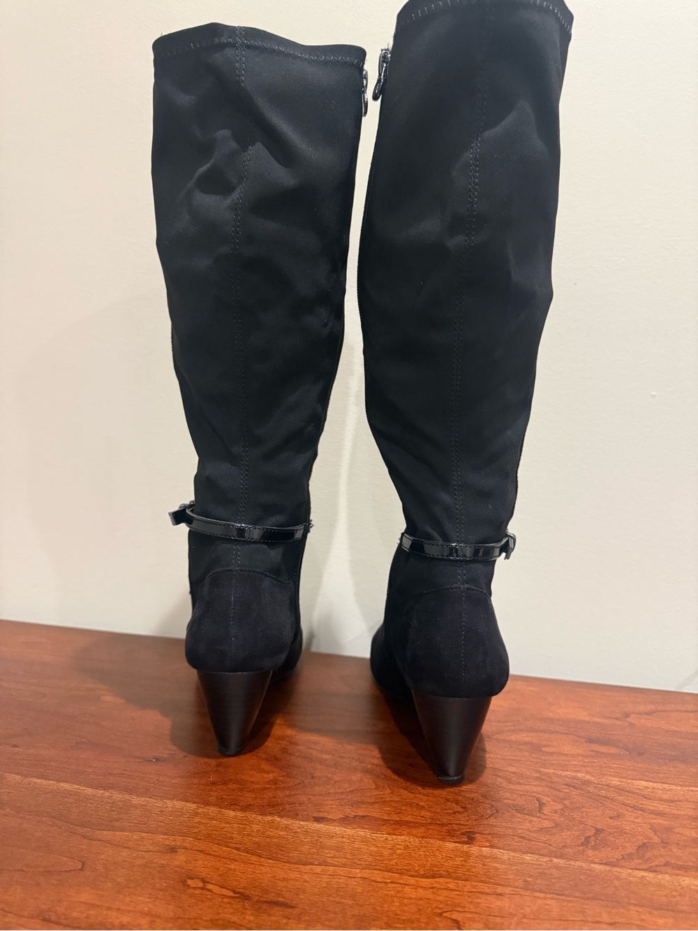 Dana Buchman Black Knee-High Wedge Boots - Picture 4 of 11